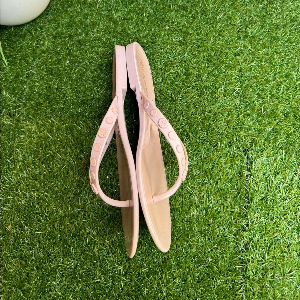 TORY BURCH Studded Jelly Sandals pink rose Size 8